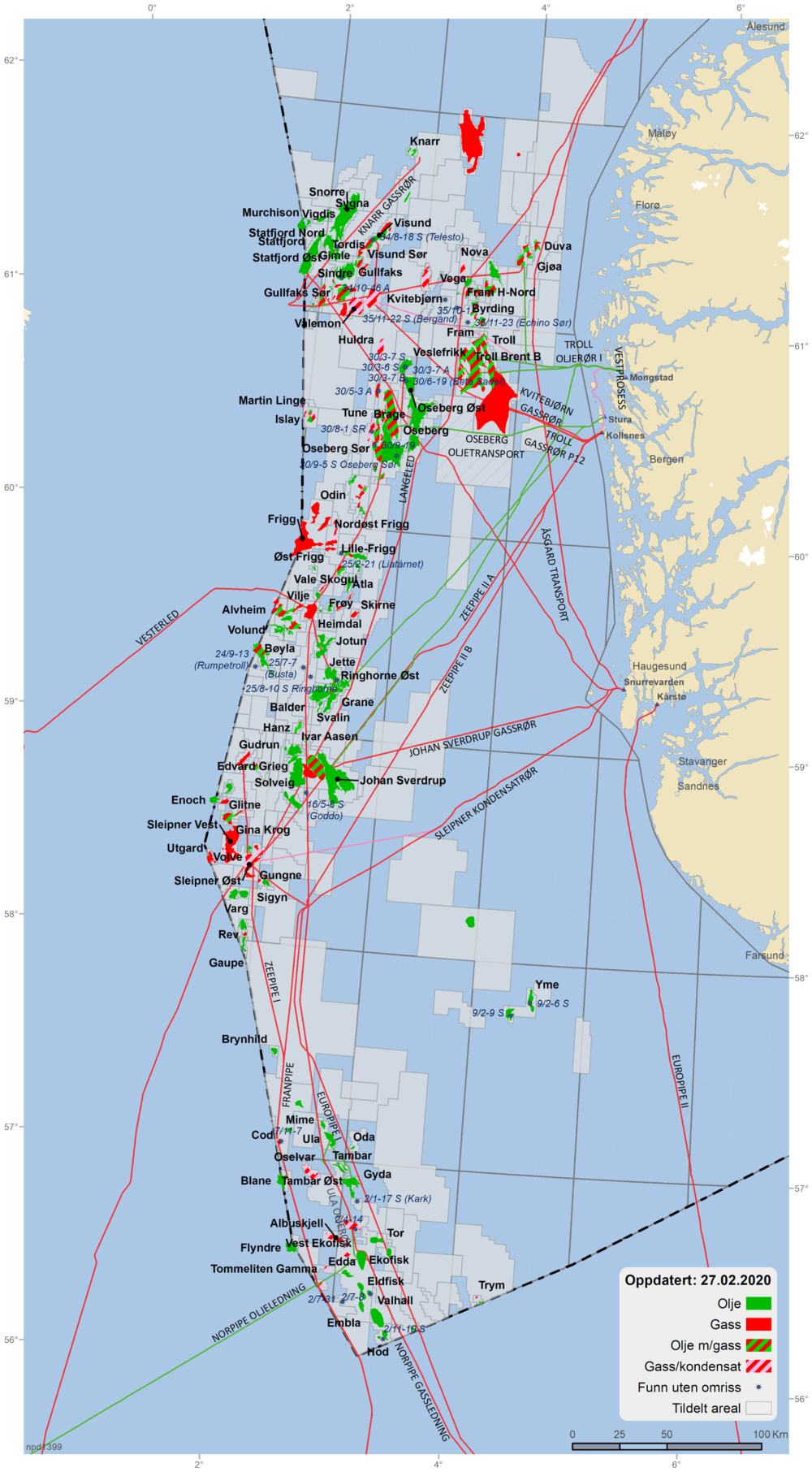 kart oljefelt norge Aktivitet per havområde   Norskpetroleum.no