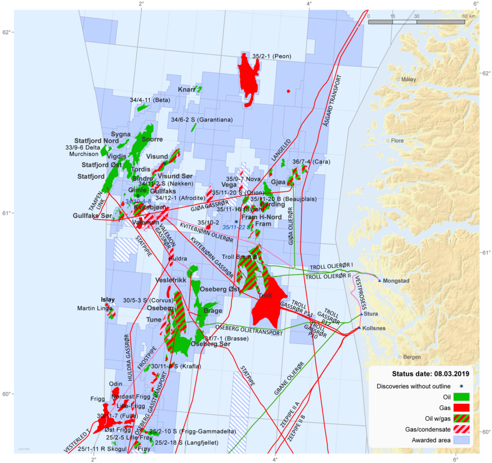 North Sea Oil Rigs Map